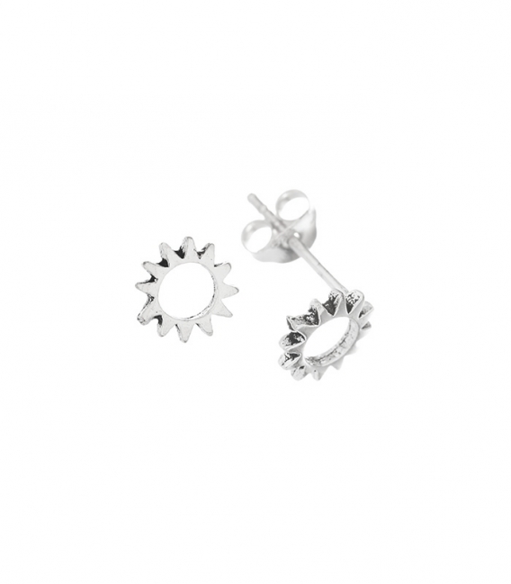 Pendiente Plata Sol 7mm. Precio Par