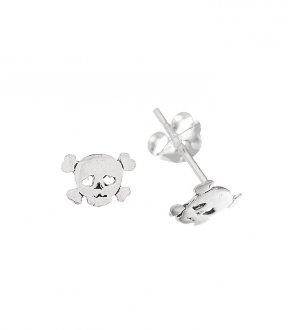Pendiente Plata Calavera 6.1mm Precio Par