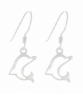 Pendiente Plata Delfin 10.5 X 10.5mm. Precio Par