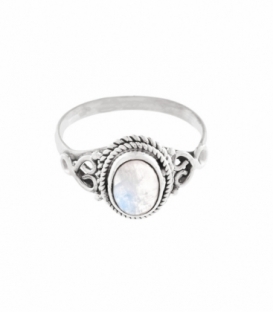 Anillo Plata Piedra Luna 10 X 8mm