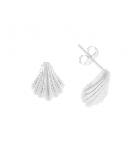 Pendiente Plata Concha 11mm Precio Par