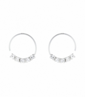 Anneau Piercing Argent 10mm avec Zircon (0.6mm) Prix Paire