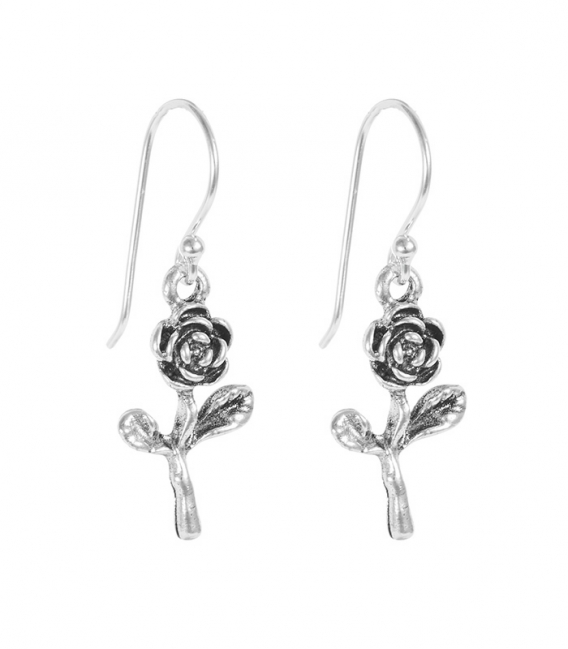 Boucles d'oreilles Argent Rose 18.5mm. Prix Paire