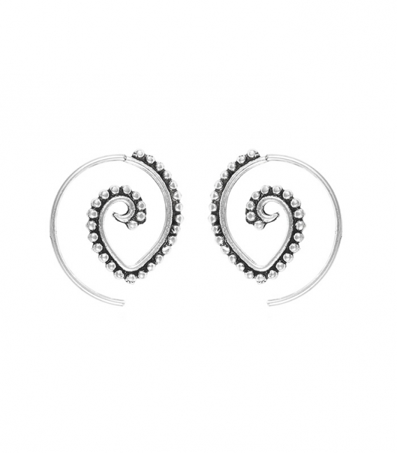 Boucles d'oreilles Argent Spirale 16.5mm. Prix Paire