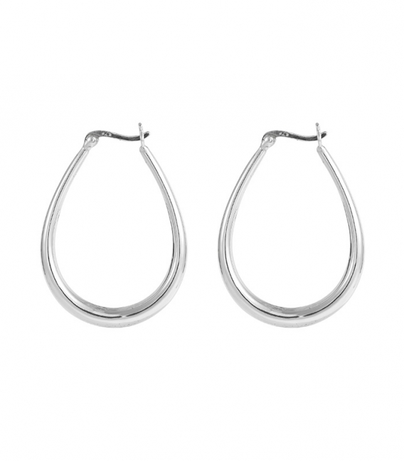 Aro Plata Ovalado 35 X 27mm Precio par