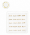 Piercing Anneau Nez Argent 8 X 0.5mm Email Blanc Recouvert d'Or