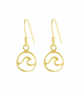 Boucles d'oreilles Argent Vague Recouvert d'Or 11mm. Prix Paire