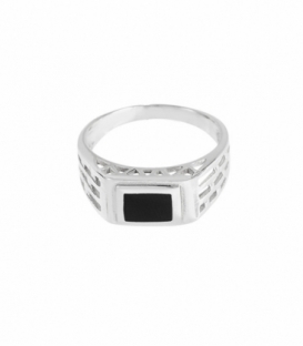 Anillo Plata Sello Onix 7 X 9.4mm