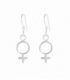 Pendiente Plata Simbolo Mujer 14mm Precio Par