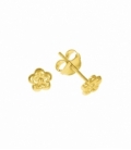 Pendiente Plata Flor Bañado Precio Par