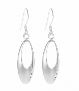 Pendiente Plata Ovalo 30mm. Precio par