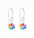 Pendiente Plata Flor Arcoiris Precio Par