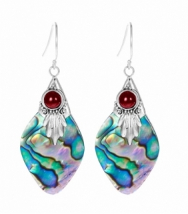 Boucle d'oreille Argent Abalone Filigrane Améthyste. Prix Paire