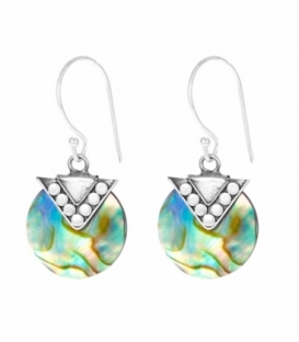 Pendiente Plata Abalon Filigrana. Precio Par