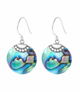 Pendiente Plata Abalon Filigrana. Precio Par