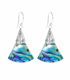 Pendiente Plata Abalon Filigrana. Precio Par