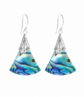 Boucle d'oreille Argent Abalone Filigrane. Prix Paire