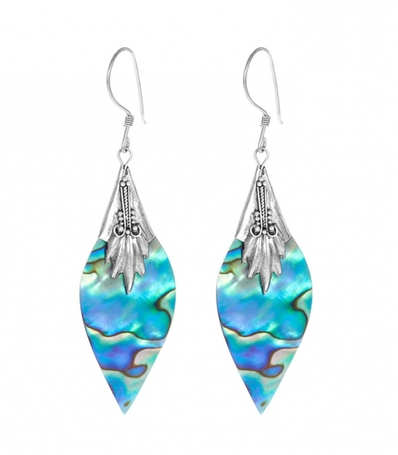 Pendiente Plata Abalon Filigrana. Precio Par