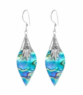 Pendiente Plata Abalon Filigrana. Precio Par