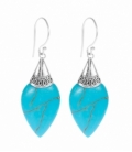 Pendiente Plata Turquesa Filigrana. Precio Par