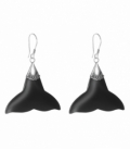 Pendiente Plata Cola de Ballena Negro. Precio Par