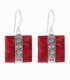 Pendiente Plata Coral Cuadrado. Precio Par