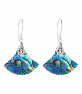 Pendiente Plata Abalon Filigrana. Precio Par
