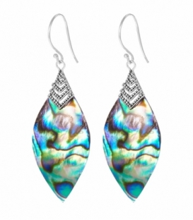 Pendiente Plata Abalon Filigrana. Precio Par