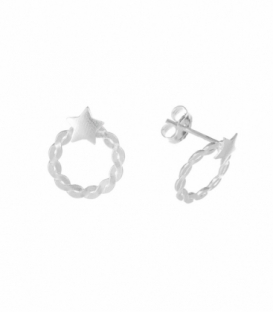 Boucle d'oreille Argent Tresse avec Étoile Prix Paire