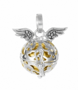 Colgante Plata Llamador Calado Bola Ø12mm