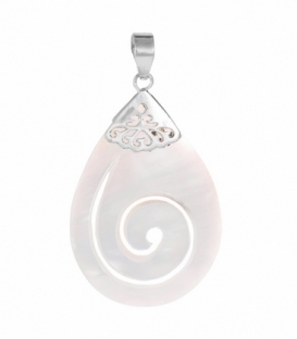 Pendentif Argent Nacre Spirale