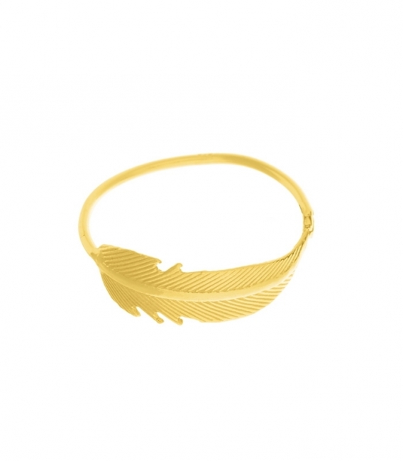 Bague Argent Plume Recouvert d'Or