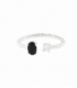 Anillo Plata Dos Circonita Blanca y Negra 6 X 5mm