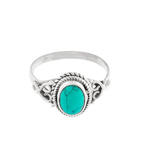 Anillo Plata Turquesa 10 X 8mm