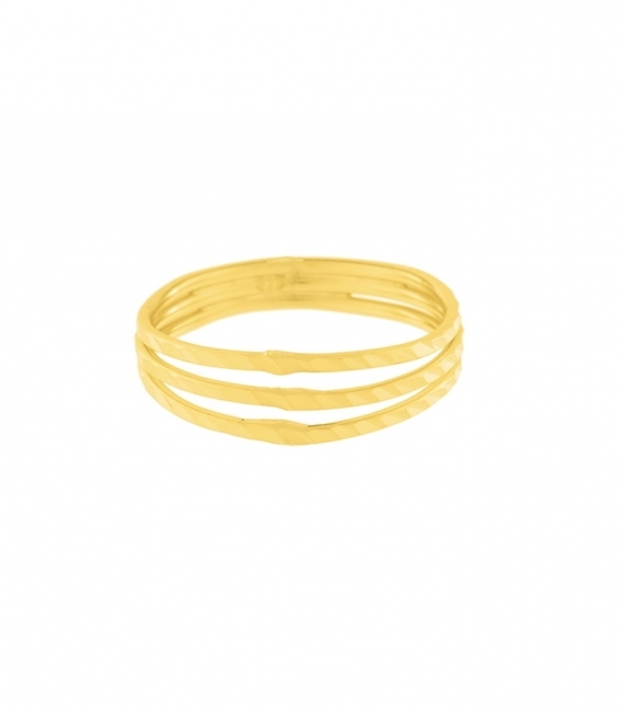 Anillo Plata Lineas Bañado 6mm