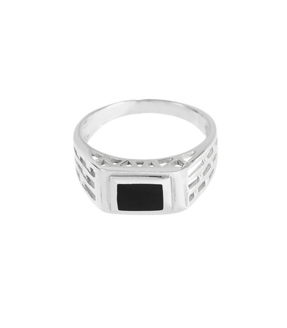 Anillo Plata Sello Onix 7 X 9.4mm