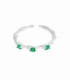 Anillo Plata Tres Circonitas Verde