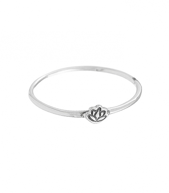 Anillo Plata Flor Loto