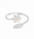 Anillo Plata Circonita Perla y Hoja 204