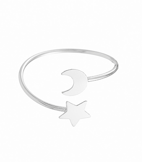 Anillo Plata Estrella Luna