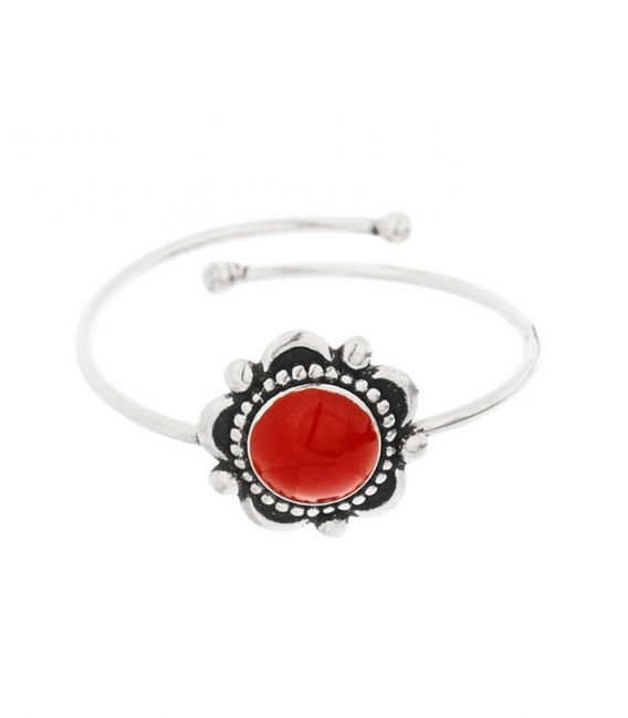 Anillo Plata Coral 9mm