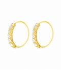 Pendiente Aro Plata Circonita 12mm Bañado en oro. Precio par
