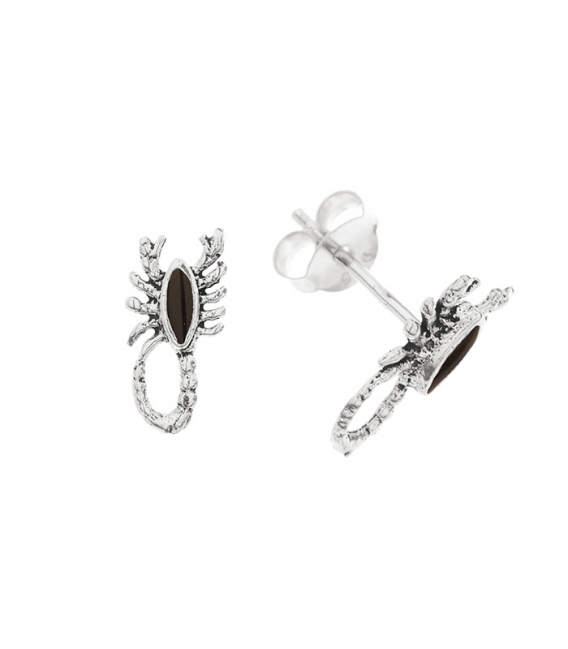 Pendiente Plata Escorpion Esmalte 12mm. Precio par