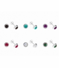 Boucles d'oreilles Argent Pierre 7mm. Prix paire
