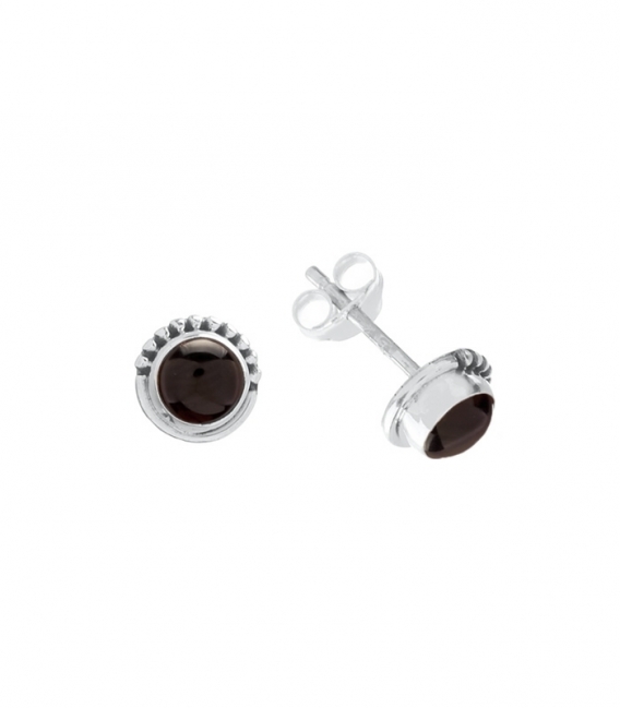 Boucles d'oreilles Argent Pierre 7mm. Prix paire