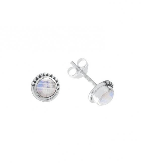 Boucles d'oreilles Argent Pierre 7mm. Prix paire