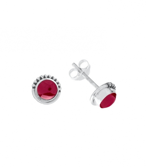 Boucles d'oreilles Argent Pierre 7mm. Prix paire