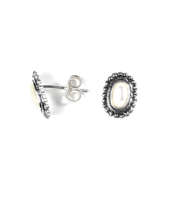 Pendiente Plata Esmalte10mm. Precio par