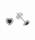 Boucles d'oreille Argent Coeur Email 6.7mm. Prix paire