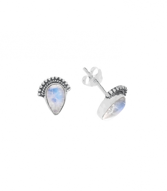 Boucles d'oreilles Argent Pierre 9X11mm. Prix paire